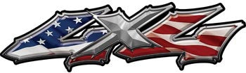 Wicked Series 4x4 American Flag Decals