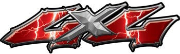 Wicked Series 4x4 Lightning Red Decals