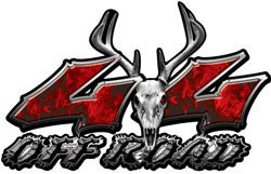 Deer Skull Wicked Series 4x4 Off Road Inferno Red Decals