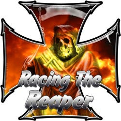 Maltese Cross Decal Racing the Reaper