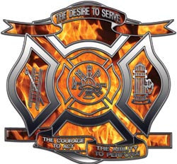 "The Desire to Serve" Firefighter Decal - Inferno