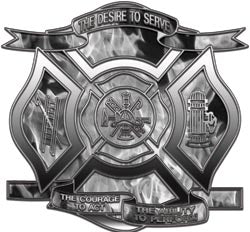 "The Desire to Serve" Firefighter Decal - Inferno Black and White