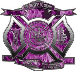"The Desire to Serve" Firefighter Decal - Inferno Purple