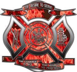 "The Desire to Serve" Firefighter Decal - Inferno Red
