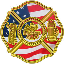 Gold with American Flag Firefighter Decal
