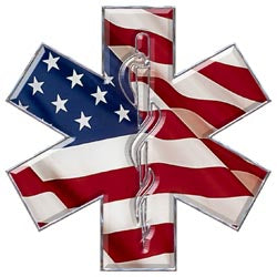 Star Of Life - Medical - American Flag