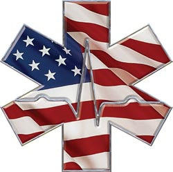 Star Of Life - Heartbeat - American Flag
