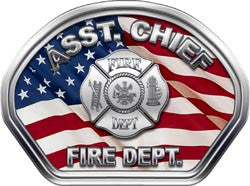 Assistant Chief Helmet Face Decal (REFLECTIVE) American Flag