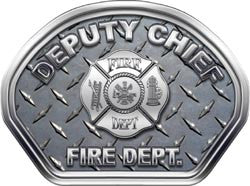 Deputy Chief Helmet Face Decal (REFLECTIVE) Diamond Plate
