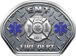 EMT Helmet Face Decal (REFLECTIVE) Diamond Plate