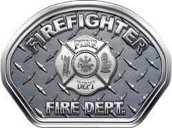 Firefighter Helmet Face Decal (REFLECTIVE) Diamond Plate