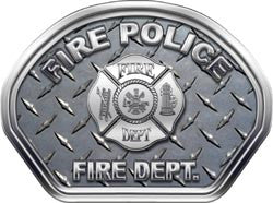 Fire Police Helmet Face Decal (REFLECTIVE) Diamond Plate