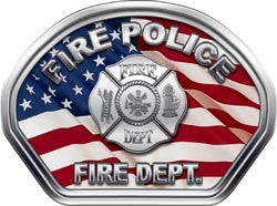 Fire Police Helmet Face Decal (REFLECTIVE) American Flag