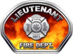 Lieutenant Firefighter Helmet Face Decal (REFLECTIVE) Real Fire