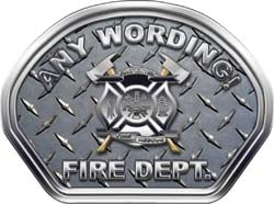 Custom Helmet Face Decal in Diamond Plate with Maltese Cross