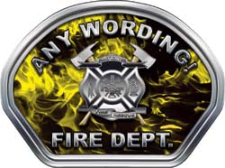 Custom Helmet Face Decal in Inferno Yellow with Maltese Cross