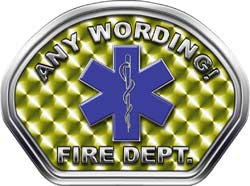 Custom Helmet Face Decal in Gold with Star of Life