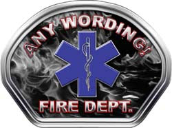Custom Helmet Face Decal in Inferno Black and White with Star of Life