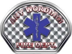 Custom Helmet Face Decal in Silver with Star of Life