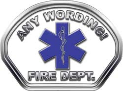 Custom Helmet Face Decal in White with Star of Life