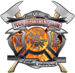 Personalized Department Maltese Cross with Axe in Inferno