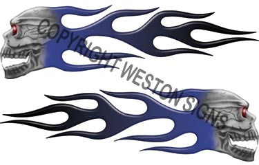 Blue Skull Flames