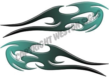 Tribal Flames Teal