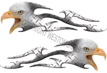 Tribal Diamond Plate Eagle Flames