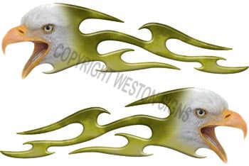 Tribal Yellow Eagle Flames