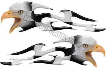 Tribal Racing Checkered Flag Eagle Flames