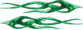 Twisted Ghost Skull Flames Green