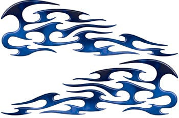 Blue Real Fire Tribal Motorcycle Gas Tank Custom Digitally Airbrushed Flames