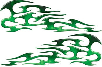 Green Real Fire Tribal Motorcycle Gas Tank Custom Digitally Airbrushed Flames