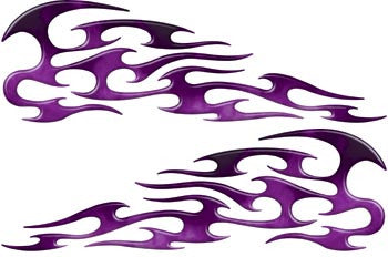 Purple Real Fire Tribal Motorcycle Gas Tank Custom Digitally Airbrushed Flames