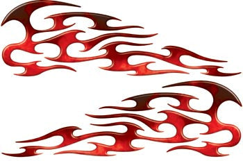 Red Real Fire Tribal Motorcycle Gas Tank Custom Digitally Airbrushed Flames