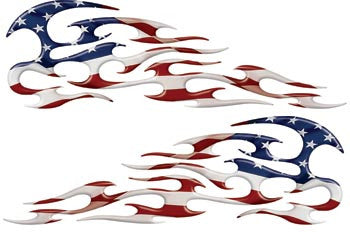 American Flag Tribal Motorcycle Gas Tank Custom Digitally Airbrushed Flames