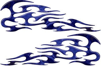 Blue Inferno Tribal Motorcycle Gas Tank Custom Digitally Airbrushed Flames