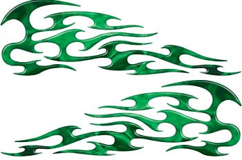 Green Inferno Tribal Motorcycle Gas Tank Custom Digitally Airbrushed Flames