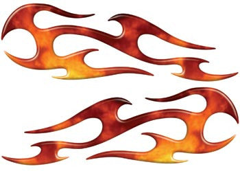 Real Fire Tribal Motorcycle Side Cover, Tank or Helmet Custom Digitally Airbrushed Flames