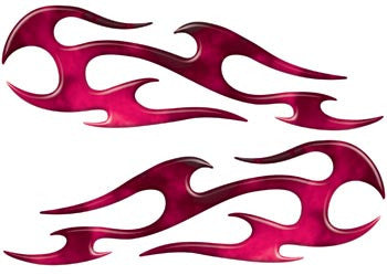 Pink Real Fire Tribal Motorcycle Side Cover, Tank or Helmet Custom Digitally Airbrushed Flames
