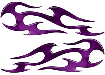 Purple Real Fire Tribal Motorcycle Side Cover, Tank or Helmet Custom Digitally Airbrushed Flames