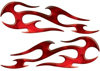 Red Real Fire Tribal Motorcycle Side Cover, Tank or Helmet Custom Digitally Airbrushed Flames