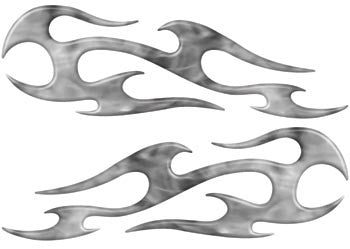 Grey Inferno Tribal Motorcycle Side Cover, Tank or Helmet Custom Digitally Airbrushed Flames