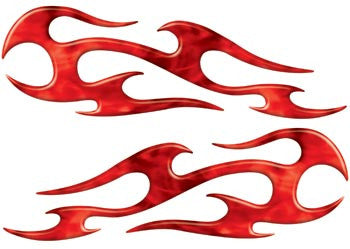Red Inferno Tribal Motorcycle Side Cover, Tank or Helmet Custom Digitally Airbrushed Flames