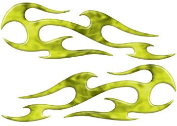 Yellow Inferno Tribal Motorcycle Side Cover, Tank or Helmet Custom Digitally Airbrushed Flames