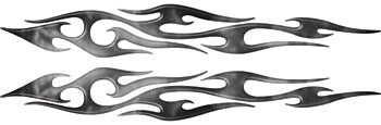 Grey Real Fire Thin Tribal Accent Flames