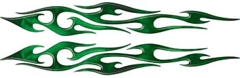 Green Real Fire Thin Tribal Accent Flames