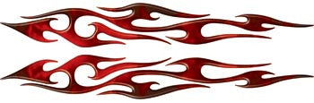 Red Real Fire Thin Tribal Accent Flames