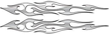 Silver Thin Tribal Accent Flames