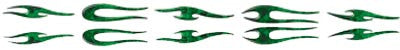 Green Inferno Tribal Flame Lick Decal Set